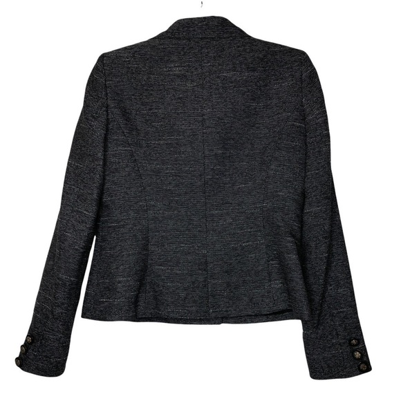 ANNE KLEIN - Double Breasted Black & White Square Neck Button Blazer - Size 4 - Picture 2 of 6